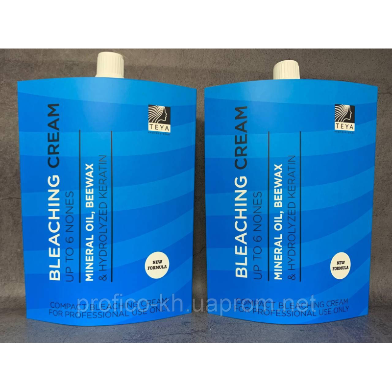 BLEACHING CREAM UP TO 6 T - Освітлюючий крем з кератином та бджолинним воском (6 тонів). 250 г. TEYA