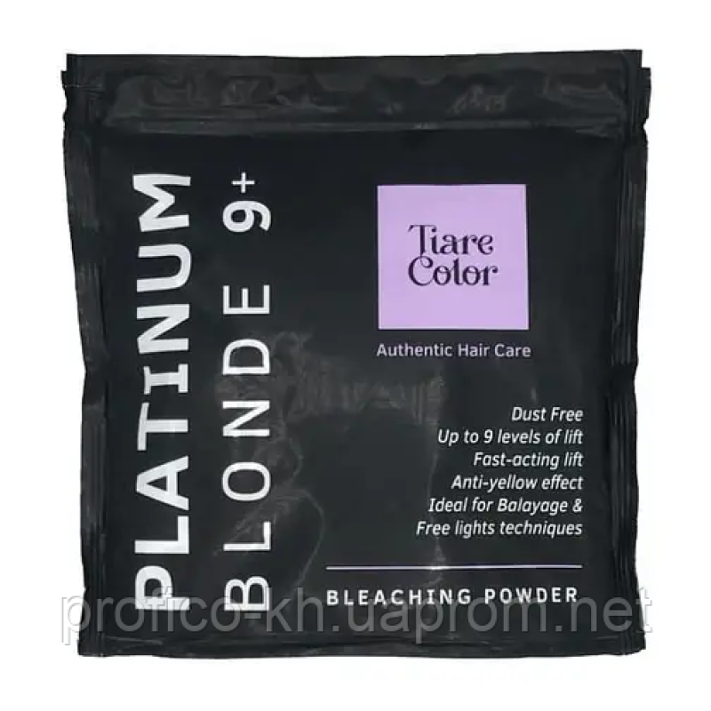 Порошок освітлювальний 9 рівнів Platinum Blonde 9+ Блакитний 500 гр. TIARE COLOR