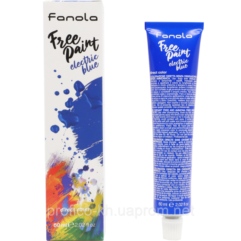 Фарба прямої дії Fanola Free Paint Electric Blue електрик синій 60 мл