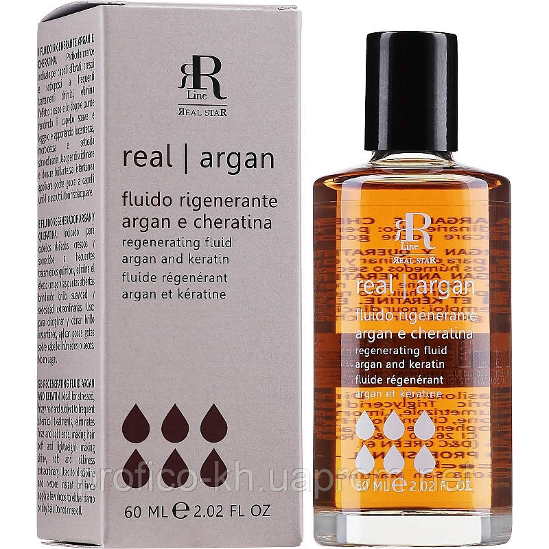 ARGANA STAR Флюїд реструктуризуючий з олією аргани та кератином RLINE, 60 ml